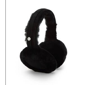 UGG Women's Black Genuine real fur Sheepskin Fur Earmuffs new in bocx